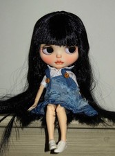 OOAK Custom Blythe Doll Hand-Faceup Sweet Girl Style Black Hair w/Bangs picture
