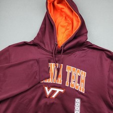 Virginia Tech Hokies Hoodie Mens XL Red NCAA Colosseum Fleece Pullover NWT picture