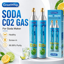 GreatWhip 60L CO2 Carbonating Cylinder 2 - 6 PACKS for Soda Maker Carbonator picture