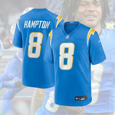 Men's Chargers #8 Hampton Stitched Football Player Jersey picture