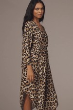 ANTHROPOLOGIE NWT $168 Blank London Rikke Leopard Print Midi Dress Size 2X picture