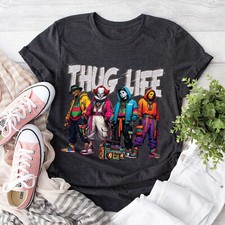 Thug Life Gangster Horror Icons Halloween T-Shirt, Horror Movie Characters Shirt picture