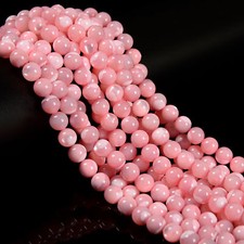 Pink Mother of Pearl MOP Shell Smooth Round Beads 4mm 6mm 8mm 10mm 15.5