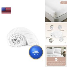Whisper Organics King Fitted Sheet Deep Pocket Organic Cotton 300TC White picture