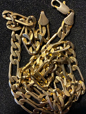 14k Yellow Gold Curb Link Chain Necklace w/ Lobster Clasp, No Stone picture