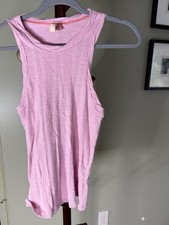 Pilcro Anthropologie Women's Sleeveless Ribbed Knit Top Size M Pink Textured picture