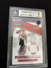 2020 Panini Playoff - Turning Pro Memorabilia Joe Burrow #TP-1 Beckett 9 picture