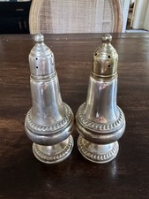 Waterford Sterling Silver Weighted Salt Pepper Shakers 5” Vintage Pair picture