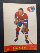 Babe Seibert (Canadiens) - 1955-56 Vintage Parkhurst Hockey Card #62 picture