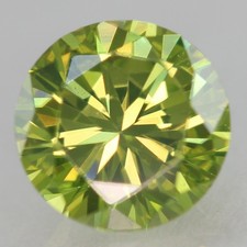 Cert 0.54 Carat Vivid Green VVS1 Round Brilliant Natural Enhanced Diamond 5.26mm picture