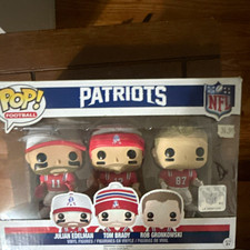 Funko Pop Football NFL Patriots 3-Pack Edelman Brady Gronkowski Vinyl picture