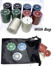 200 Poker Clay Chips Set 4 gms Numbered Denominated Poker Blackjack Texas Holdem picture