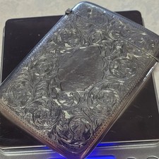 Outstanding Antique Victorian Engraved Sterling Silver Card Case picture