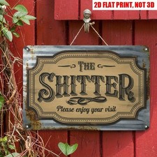 Humor Bathroom Tin Sign Aluminum Sign 8x12 Funny Retro Wall Decor picture