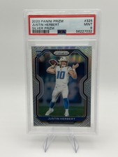 2020 Panini Prizm Justin Herbert Silver Prizm RC #325 PSA 9 MINT picture