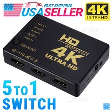 5 In 1 Out HDMI Switch 4K Splitter 5 Port Selector Switcher Hub IR Remote HDTV picture