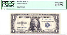 1935-H $1 Silver Certificate PCGS Superb Gem New 68PPQ #D93809784J picture
