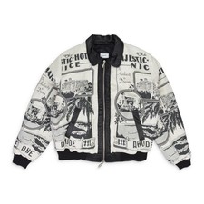 NWT RHUDE WHITE VOUYAGE BOMBER JACKET SIZE S $1795 picture