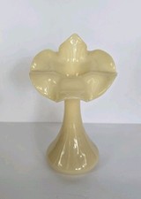 Antique Fenton Glossy Custard RARE Jack in the Pulpit Vase 11