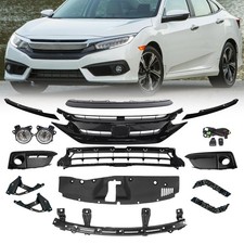 15pc Front Upper Lower Grille Grill Fog lamps Brackets For Honda CIVIC 2019-2021 picture