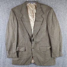 Robert Stock Sport Coat Mens 40R Birdseye Brown Silk Wool Blend EUC picture