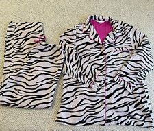 VTG 2005 Victoria Secret Zebra Pajama Set Silk Lining Hot Pink Bling edition  picture