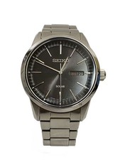 [a3S] SEIKO Solar Watch Analog Stainless BLK SLV V158 OAMO picture