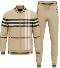 Men’s Designer Printed Jacquard Full Matching Jogging Suit Top & Bottom set picture