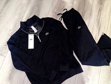 Alo Men’s 2-Piece Tracksuit 1/4 Zip Fleece Pockets Size M Black picture