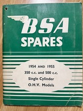 Old BSA MOTORCYCLE 1954 & 1955 350cc 500cc Single Cylinder Spares Parts Catalog picture