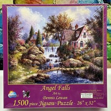 Angel Falls SunsOut 1500 Piece Jigsaw Puzzle Waterfall Flowers Bridge Kids New picture