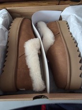 UGG Women’s 10 Nita Suede Sheepskin Slip-On Slippers – Chestnut, New In BOX picture