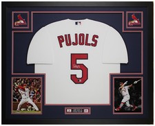 Albert Pujols Autographed and Framed White St Louis Jersey Auto Beckett COA picture