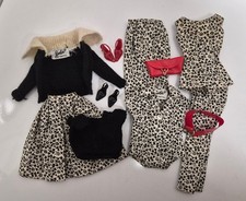 Vintage 1962-63 Black & White Floral Cotton Mattel Mix & Match Pac Group Barbie  picture