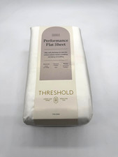 Queen 400 Thread Count Flat Sheet Sateen White 100% Cotton - Threshold picture