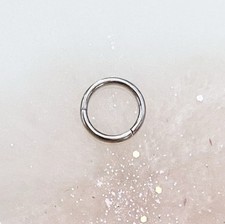 Silver Titanium Clicker Hoop. 20G, 18G, 16G, 14G, 12G, 10G. picture