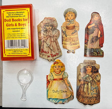 Vintage 1982 B. Shackman Collector's Miniature Die-Cut Doll Books Set Magnifier picture