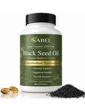 Sabel Ethiopian Black Seed Oil, Cold Pressed Black Seed Oil Capsules, 5% Thym... picture