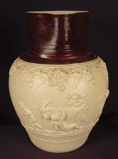 EXTREMELY RARE 1790 STUNNING SIGNED TURNER CHERUBS & GOAT PITCHER PEARLWARE MINT picture