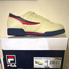 FILA Original Fitness Men's Low Top Lace Up Colorblock Athletic Sneaker Beige picture