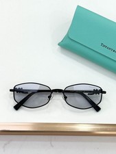 Tiffany & Co. TF2398D Sunglasses Hexagonal All Black Knot Light Grey Lens 57mm picture