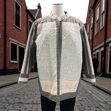 Handmade Embroidered Quilted Jacket Boho Folk Art Vintage Ethnic M L Open Front picture