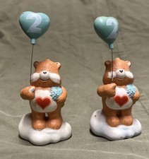 TWO Vintage 1980s Care Bears Ceramic Birthday Balloon Figures picture