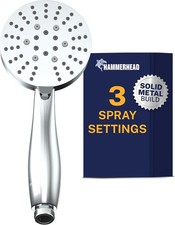 HammerHead Metal Handheld Shower Head High Pressure, 3 Spray Shower Wand picture