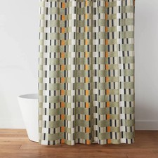 Broken Stripe Shower Curtain Green - Threshold NEW picture