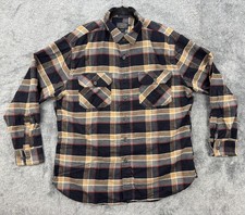 Pendleton Burnside Shirt Mens Large Black Plaid Flannel Long Sleeve Button Up picture