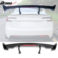 Universal 57 Inch GT Trunk Spoiler Wing & LED Brake Light Carbon Fiber Print ABS picture