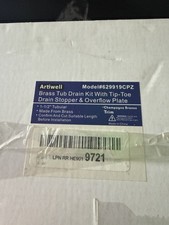 Artiwell 629919CPZ Brass Tub Plumbing Draining Drain Overflow Kit picture