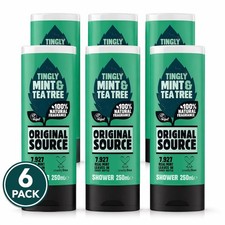 6x Original Source Mint & Tea Tree Shower Gel 250ml Vegan Body Wash Tingly picture
