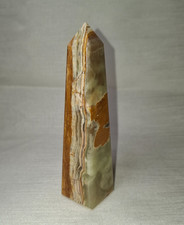 Green Onyx Obelisk Towers, Banded Chalcedony Towers, Hand Carved and Polished  picture